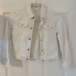 Janie and Jack Girls White Denim Jacket (Size 7/8